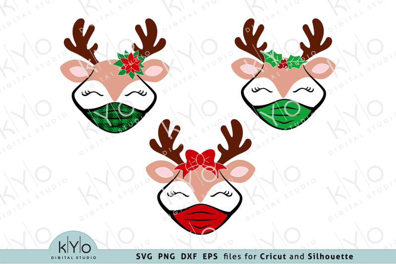 christmas-reindeer-with-face-mask-svg
