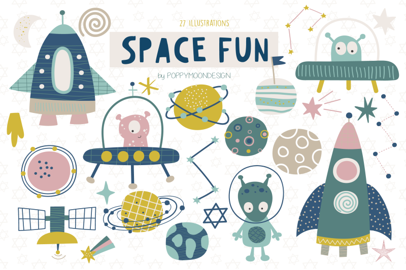 space-fun-clipart-set