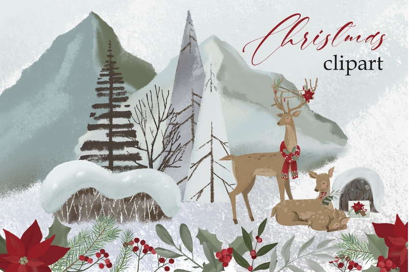 woodland-christmas-clipart