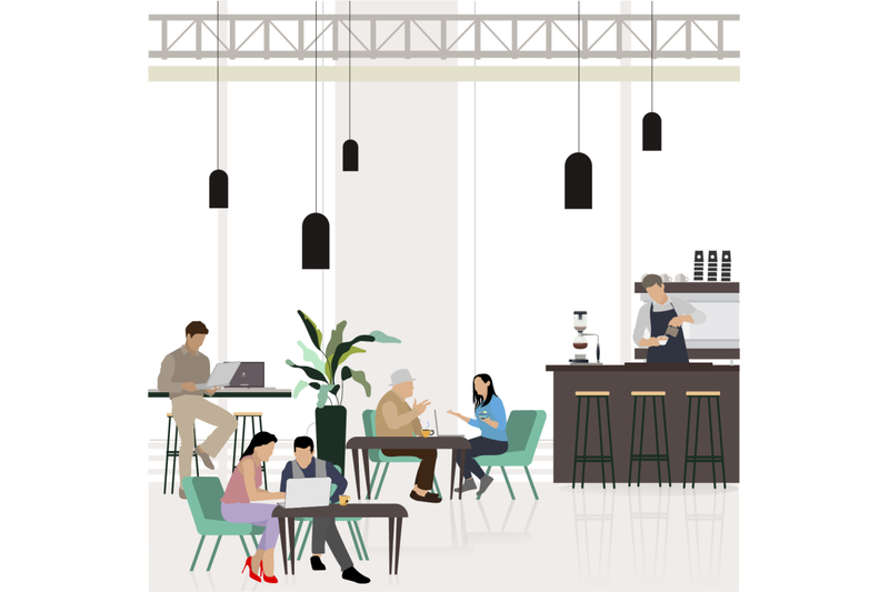 people-at-city-cafe-freelancer-working-at-laptop-coffeehouse-flat