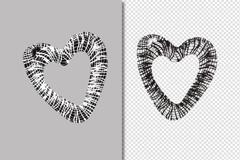 hearts-with-an-abstract-pattern