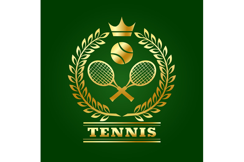 tennis-design-template-with-laurel-rackets-and-ball-isolated-on-green