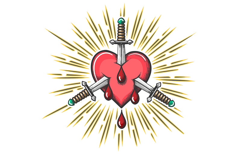 bleeding-heart-pierced-by-daggers-tattoo