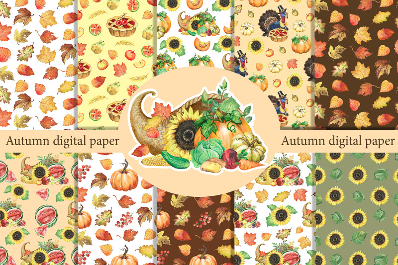 autumn-digital-paper-fall-leaves-vegetables-fruits-autumn-harvest