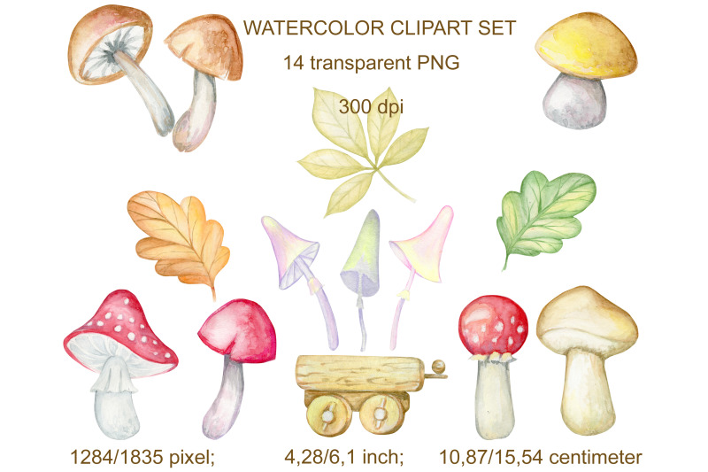 watercolor-clipart-cute-fox-forest-animals-autumn-leaves-fruits-d