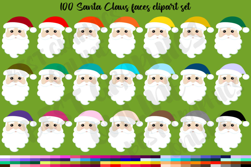 100-santa-claus-faces-clipart-christmas-holiday-clipart