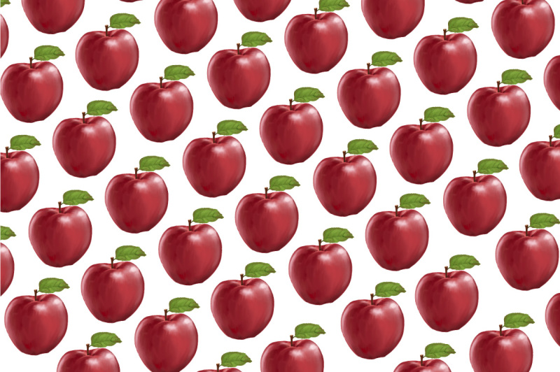 realistic-autumn-apple-hand-painting-pattern
