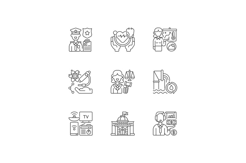 routine-services-linear-icons-set