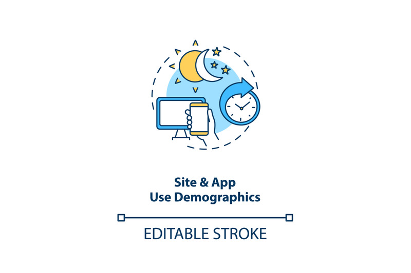 site-and-app-use-demographics-concept-icon