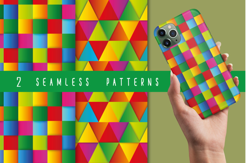 2-seamless-patterns-geometric-set