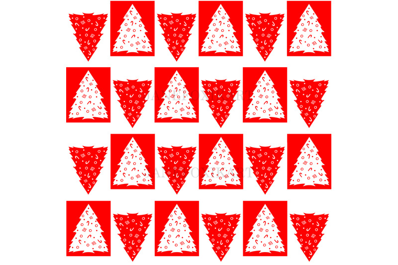 red-christmas-tree-pattern