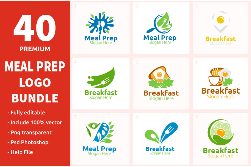 40-meal-prep-logo-bundle