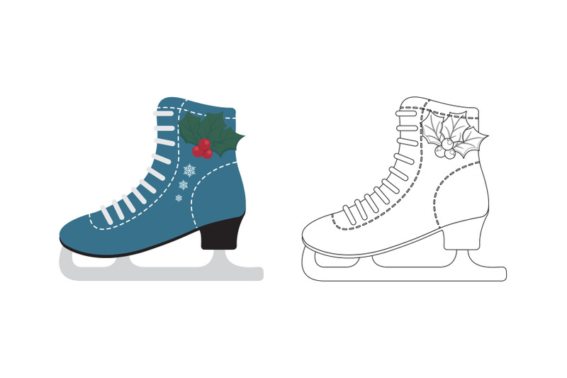 christmas-ice-skate-shoes-fill-outline-icon