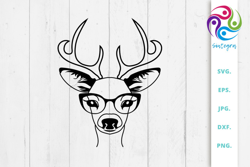 adorable-antlers-deer-with-glasses-svg-file