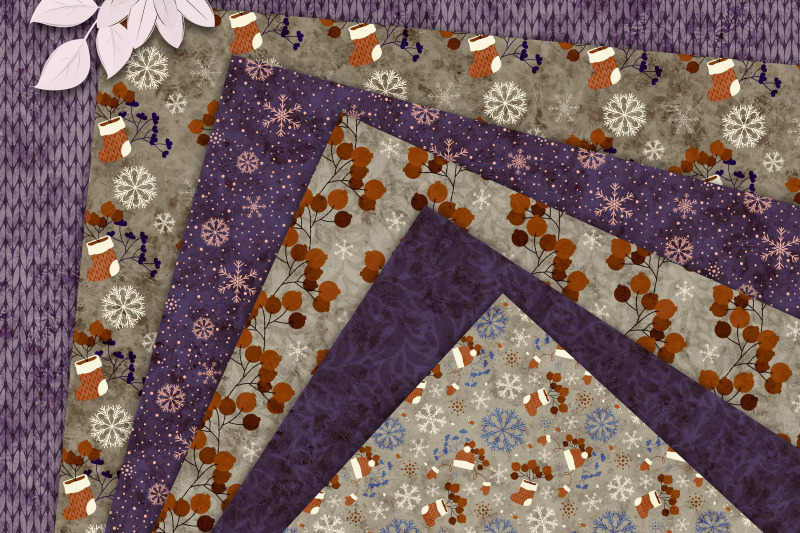 purple-beige-winter-amp-christmas-shabby-seamless-patterns