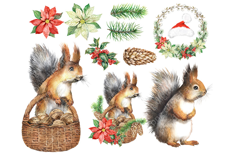 christmas-clipart-with-squirrels-new-year-cute-forest-animals