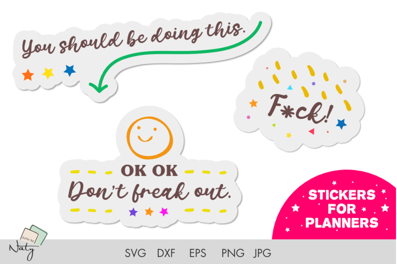 funny-stickers-for-planners-svg-dxf-set