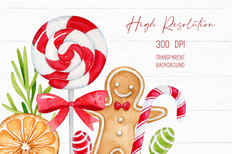 watercolor-christmas-clipart-christmas-sweets-new-year