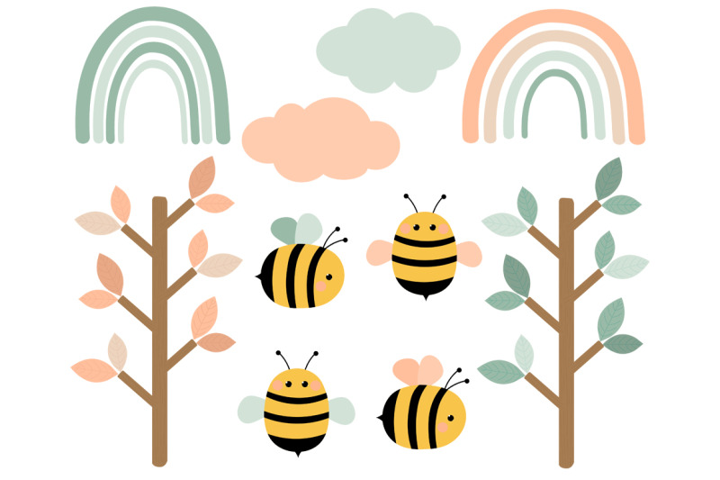 bear-and-bees-vector-bear-honey-svg-bees-honey-svg