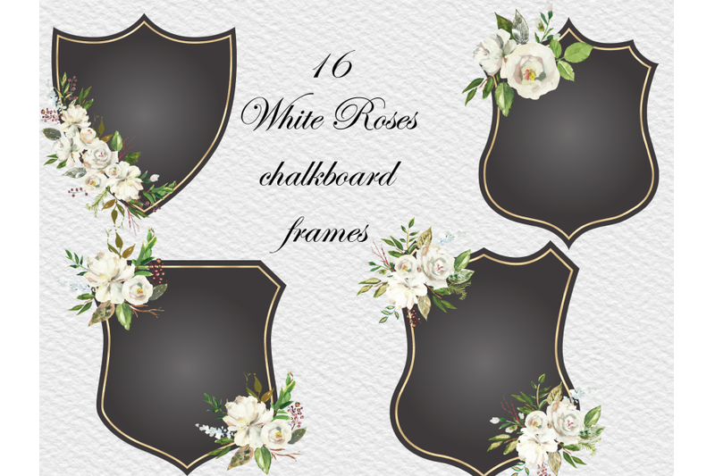 elegant-black-frames-with-white-roses