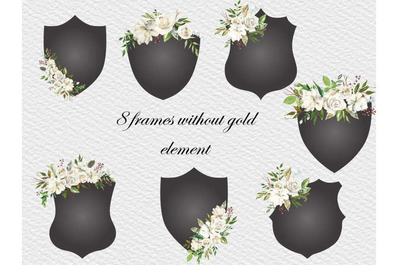 elegant-black-frames-with-white-roses