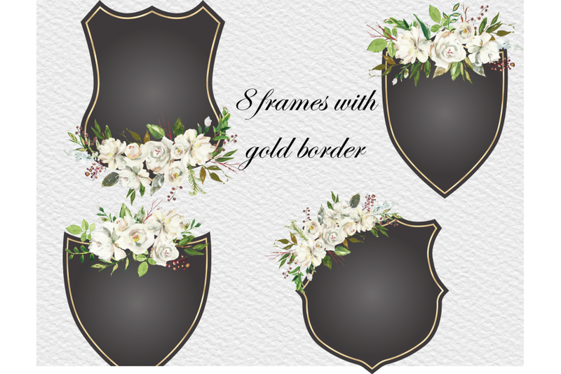 elegant-black-frames-with-white-roses