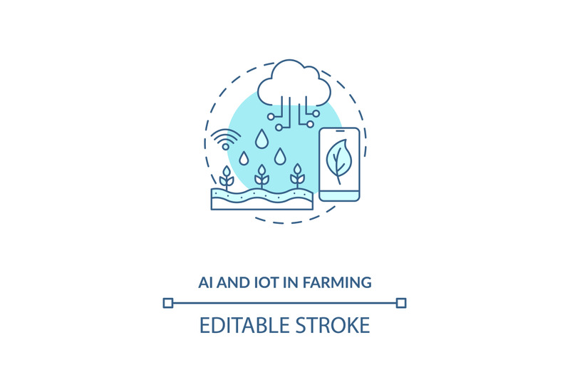 ai-and-iot-in-farming-concept-icon