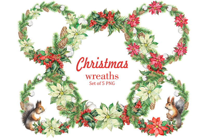 christmas-wreaths-watercolor-set-holiday-wreaths-new-year-holiday