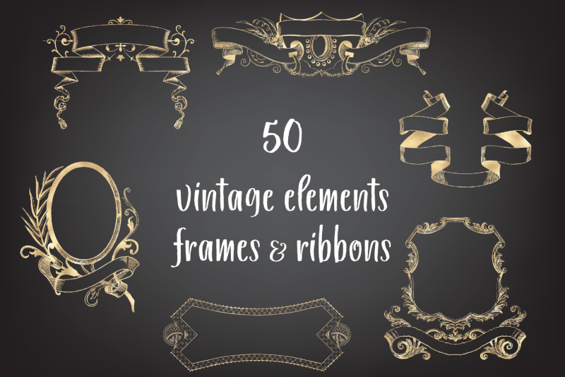 vintage-decorative-frames-and-ribbons