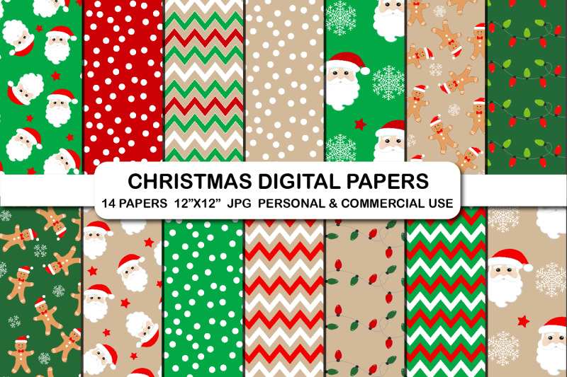 christmas-digital-papers-santa-claus-clipart-pattern-papers