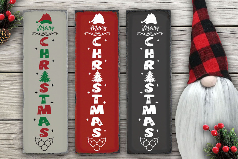 Download Christmas Vertical Sign SVG, Merry Christmas, Porch Sign ...