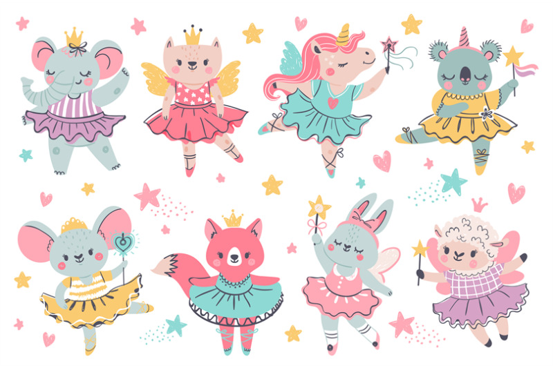 animal-fairy-ballerina-princess-unicorn-bunny-and-koala-with-ballet