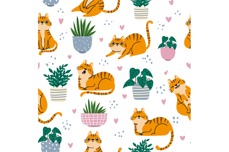 cat-seamless-pattern-red-cats-and-plants-in-pots-repeated-wallpaper-i