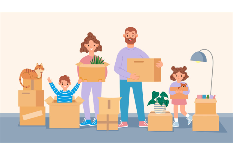 happy-moving-family-cartoon-parents-and-kids-move-to-new-home-packin