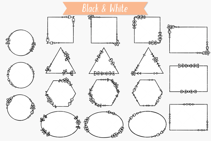 geometric-frames-hand-drawn-decorative-border-floral-wreath