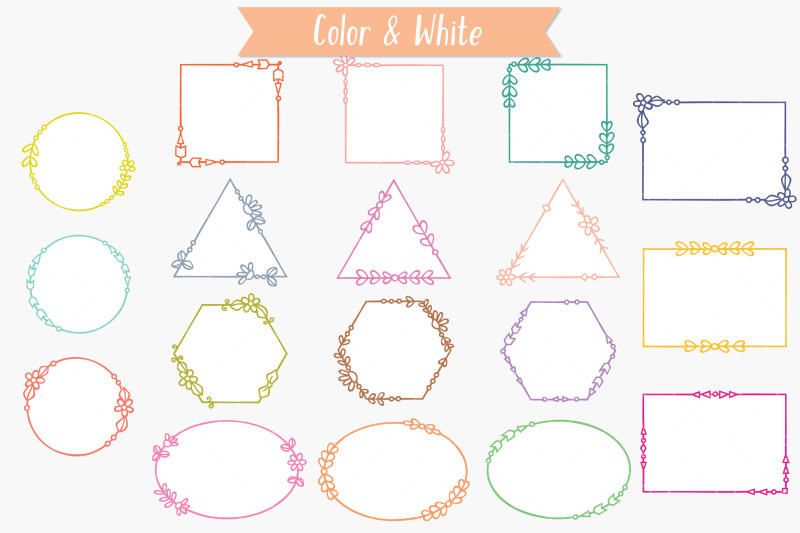 colored-geometric-frames-hand-drawn-decorative-border