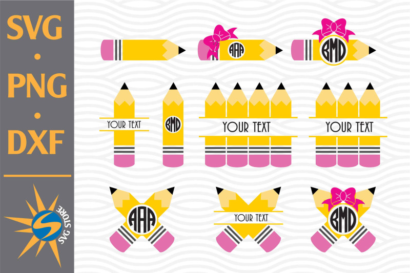 pencil-monogram-svg-png-dxf-digital-files-include