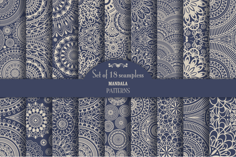 set-of-18-seamless-pattern-mandala