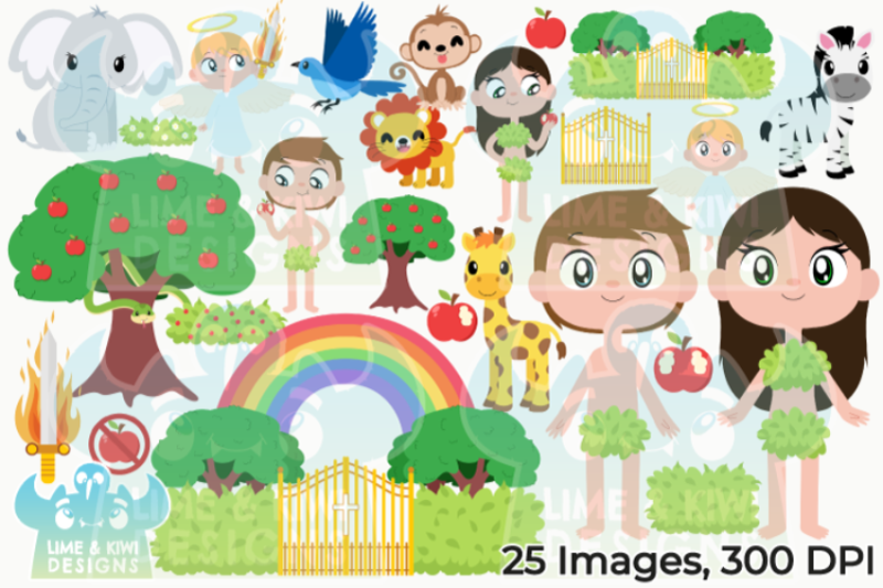 garden-of-eden-adam-and-eve-clipart-lime-and-kiwi-designs