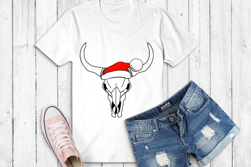 cow-skull-with-christmas-hat-svg-file