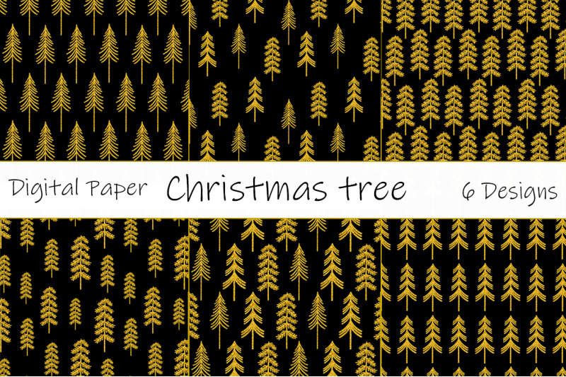 christmas-trees-pattern-christmas-trees-gold-silhouettes