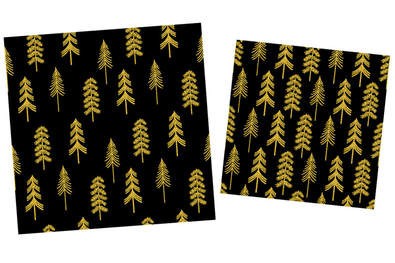 christmas-trees-pattern-christmas-trees-gold-silhouettes