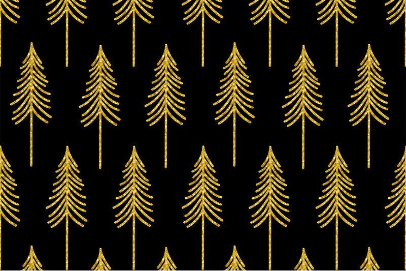 christmas-trees-pattern-christmas-trees-gold-silhouettes