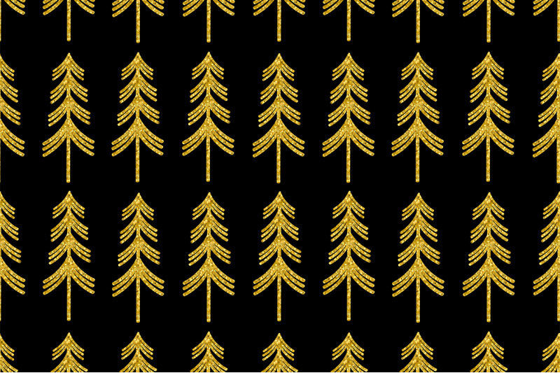 christmas-trees-pattern-christmas-trees-gold-silhouettes