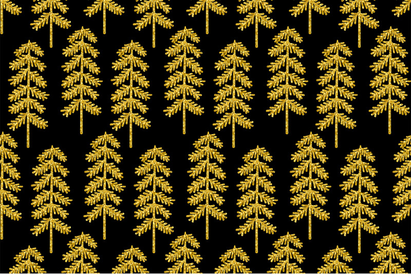 christmas-trees-pattern-christmas-trees-gold-silhouettes