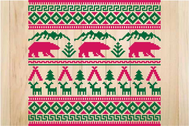 Ugly Christmas Ornament SVG, Nordic Pattern for Silhouette