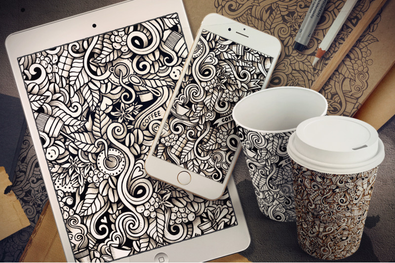 coffee-graphic-doodles-patterns
