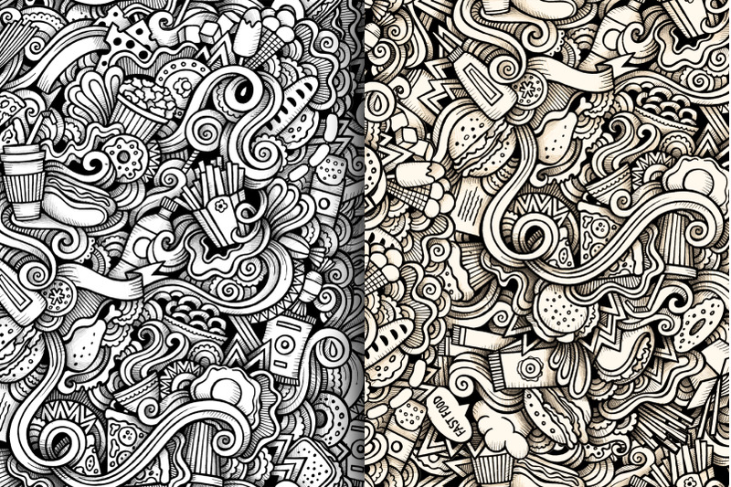 fast-food-graphic-doodles-patterns