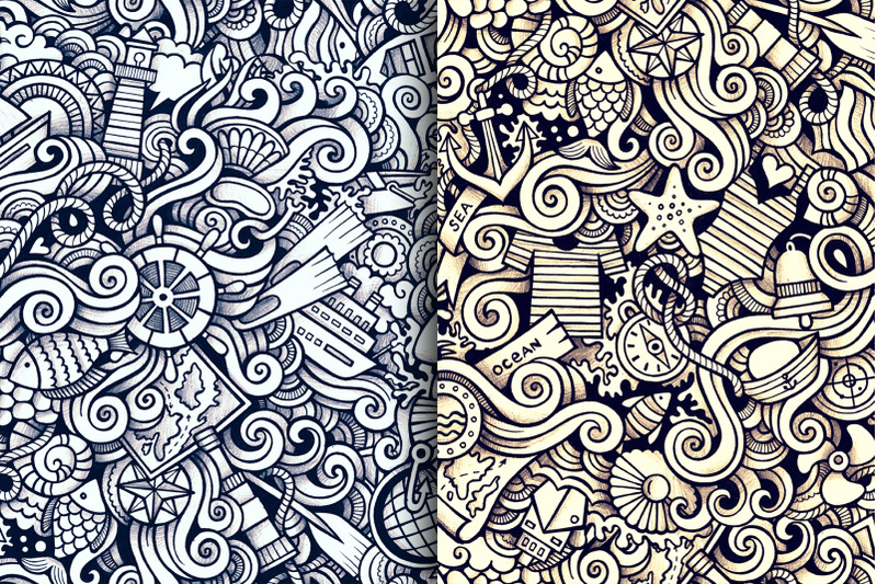 marine-graphic-doodles-patterns