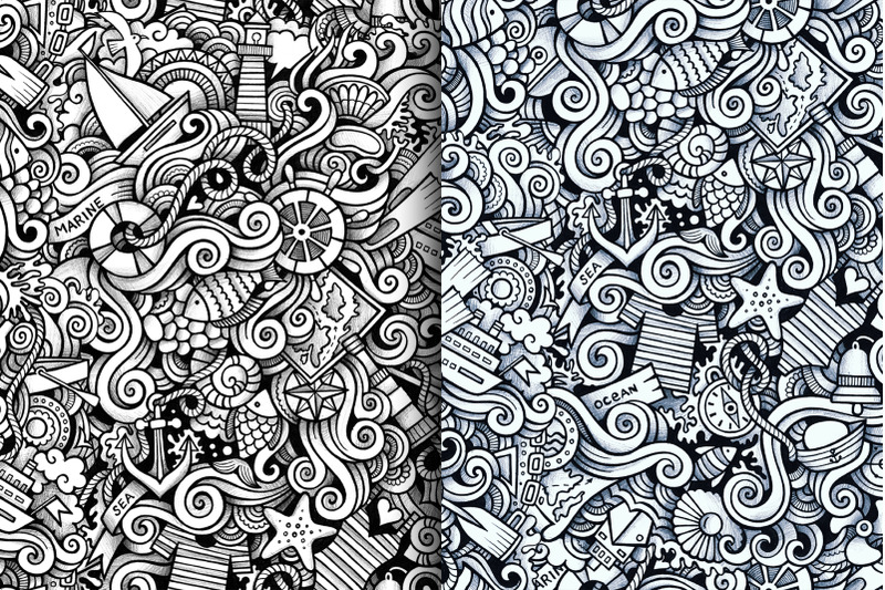 marine-graphic-doodles-patterns